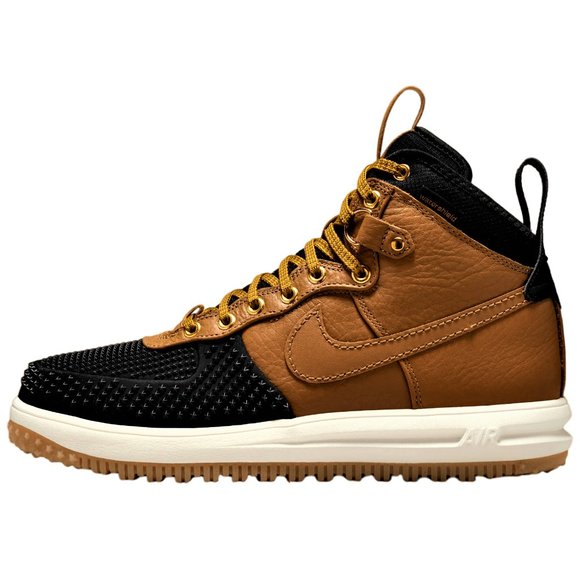 NIKE Lunar Air Force 1 Duckboot 'Ale Brown' Waterproof Leather Winter Boots - Picture 1 of 6